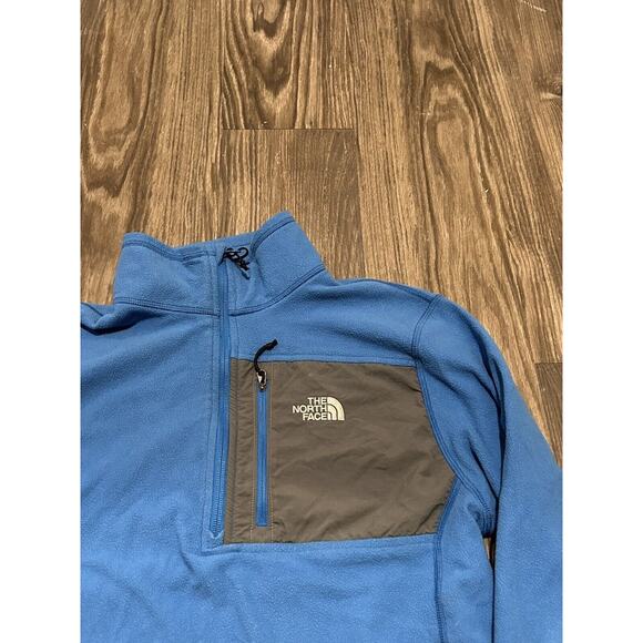 The North Face Fleece Pullover Quarter Zip Jacket Blue Outdoors Men's small - Picture 2 of 8